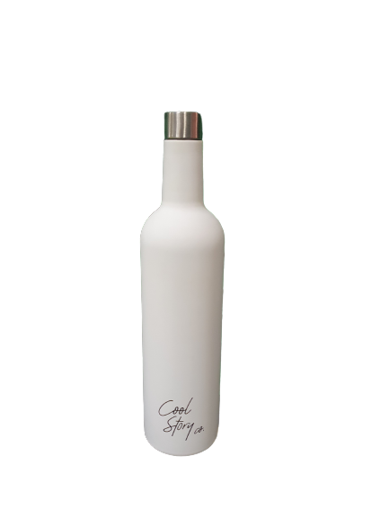 White Cool Story Co. Insulated Wine Bottle